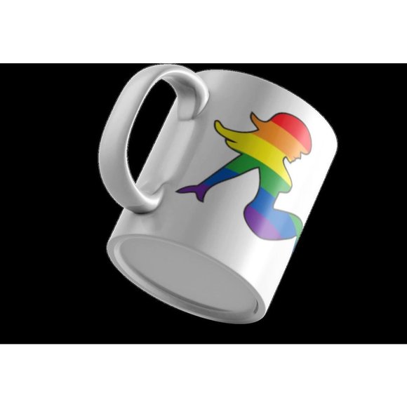 funny mug, gift for guy, Gaypride Mug Rainbow Lady Mudflap, Gift for Dad, Rainbo - Picture 1 of 4